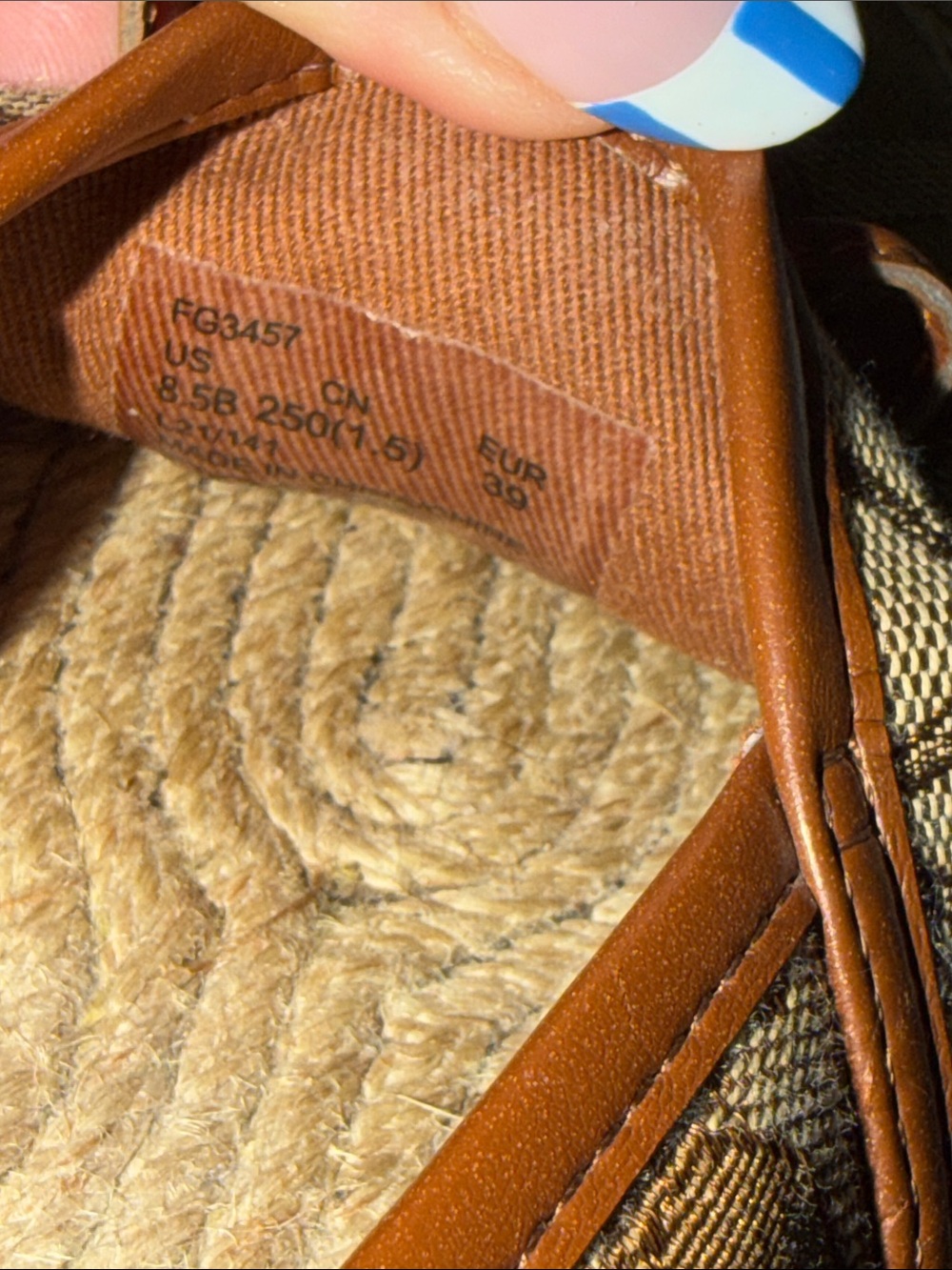 Coach Carson Espadrille  saddle tassel Monogram brown slip on shoes size 8.5 - Picture 5 of 7